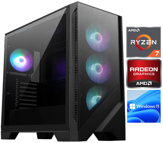 CLASS III Ryzen 7 PC┃Ryzen 7 8-core┃RX 7700xt 12GB┃2TB NVMe SSD┃32GB DDR4┃Win10/11